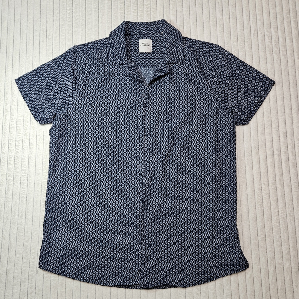 Essex Lane Navy Geometric Button Down Shirt